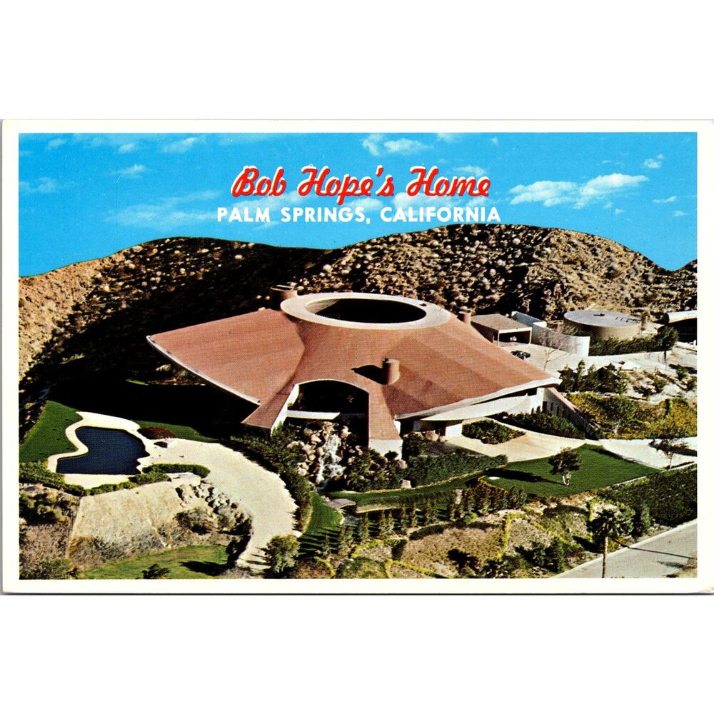 Bob Hope's Home 12/30/85 Palm Springs California Vintage Postcard SPK29 - Picture 1 of 2